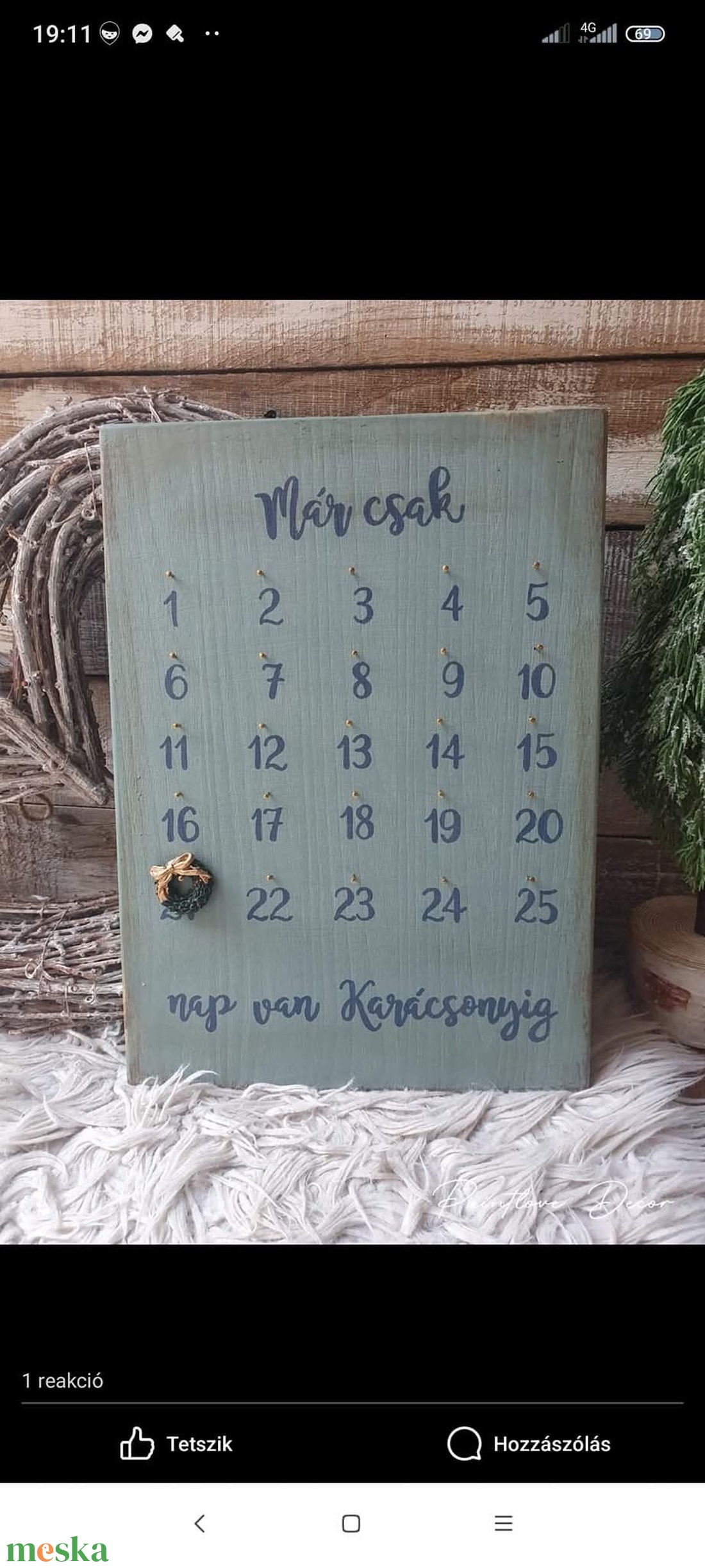 Adventi visszaszámláló fából  - otthon & életmód - dekoráció - fali és függő dekoráció - falra akasztható dekor - Meska.hu