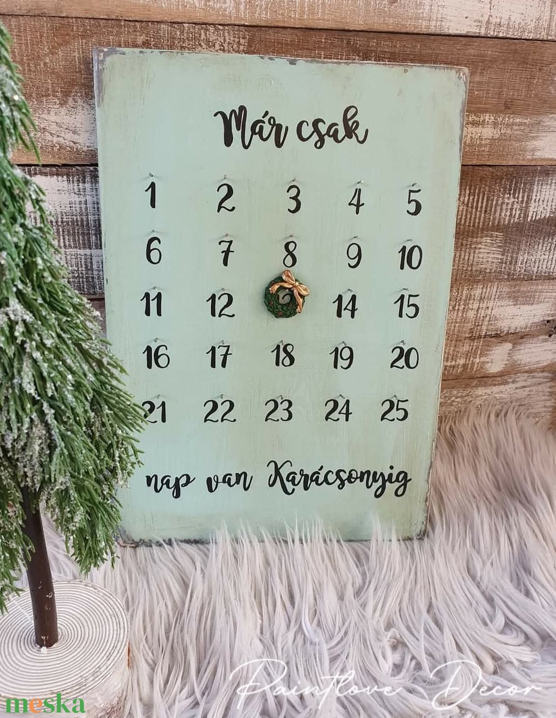 Adventi visszaszámláló fából  - otthon & életmód - dekoráció - fali és függő dekoráció - falra akasztható dekor - Meska.hu