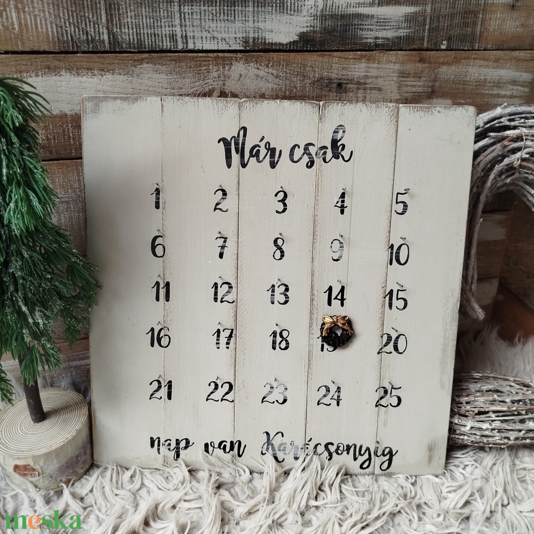 Adventi visszaszámláló fából  - otthon & életmód - dekoráció - fali és függő dekoráció - falra akasztható dekor - Meska.hu