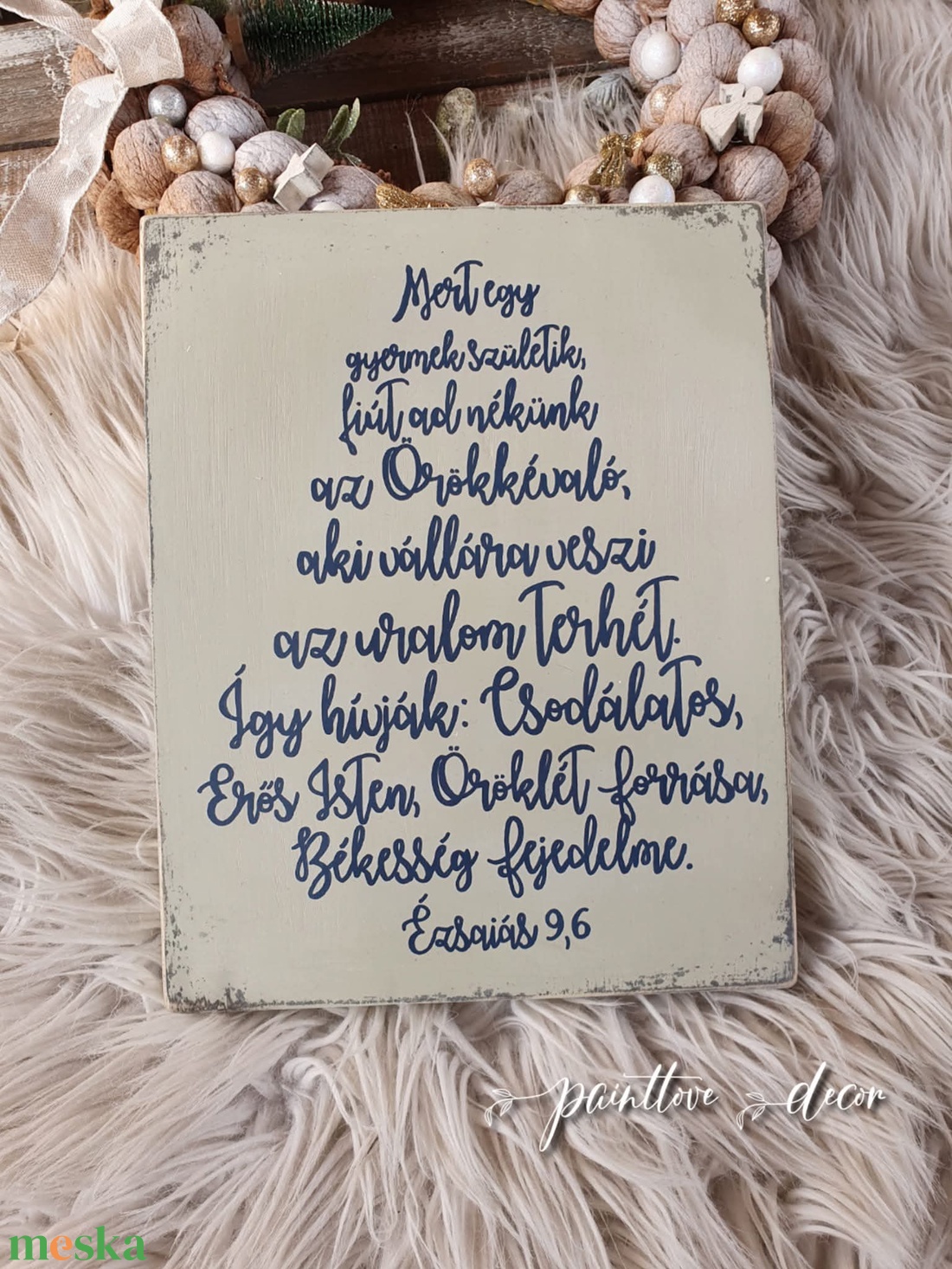 Karácsonyi fatábla - otthon & életmód - dekoráció - fali és függő dekoráció - falra akasztható dekor - Meska.hu