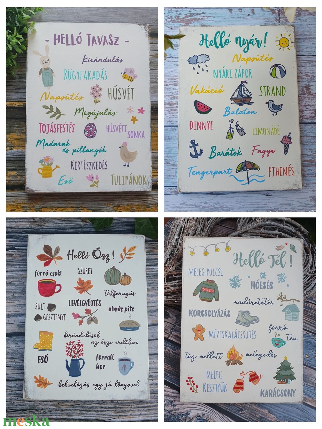 Helló tél! fatábla - otthon & életmód - dekoráció - fali és függő dekoráció - falra akasztható dekor - Meska.hu