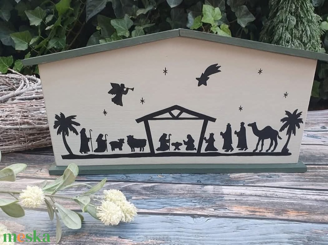 Festett fa betlehemi jelenet - otthon & életmód - dekoráció - fali és függő dekoráció - falra akasztható dekor - Meska.hu