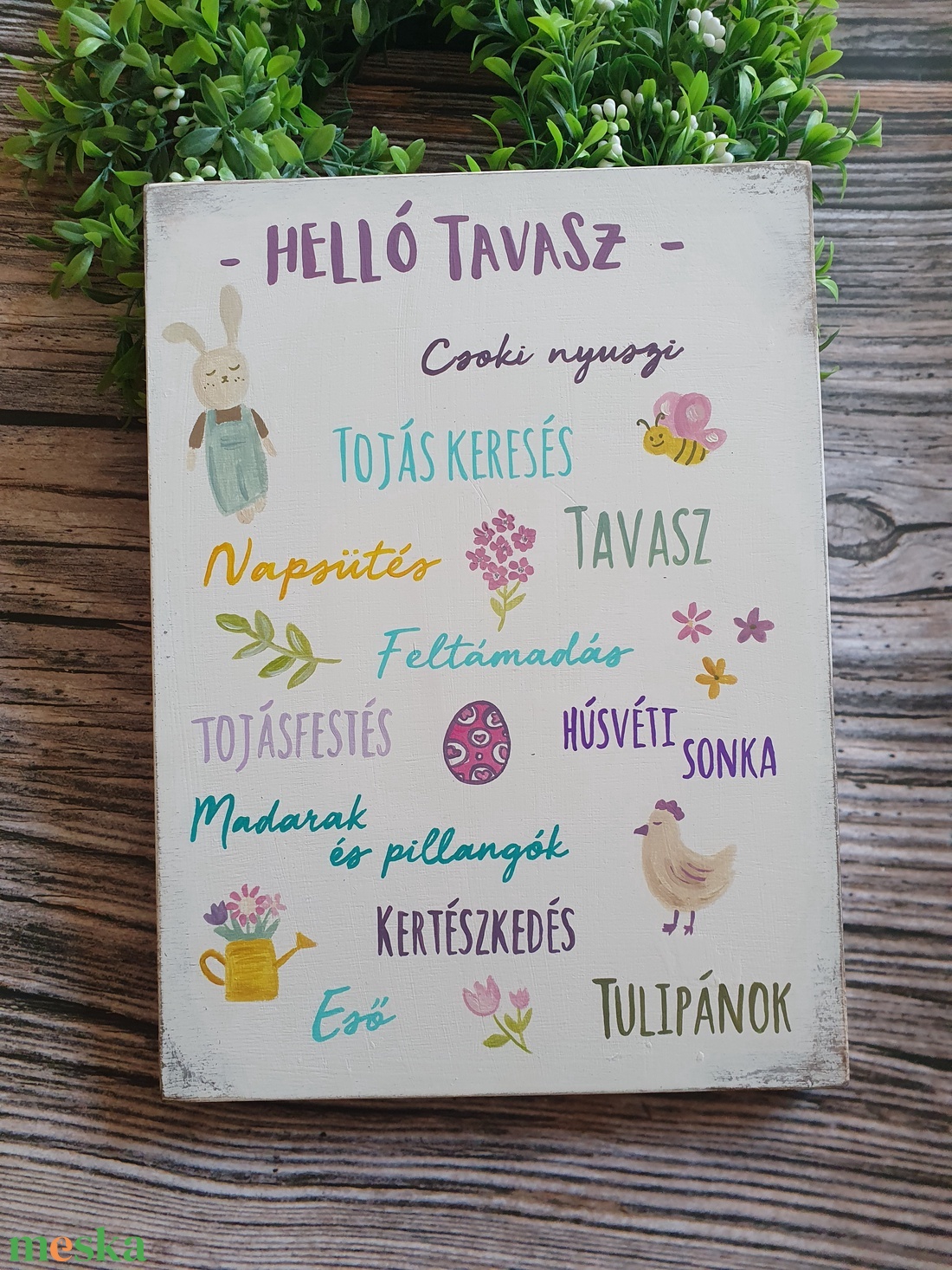 Festett fatábla - Nagymama házirendje - otthon & életmód - dekoráció - fali és függő dekoráció - falra akasztható dekor - Meska.hu