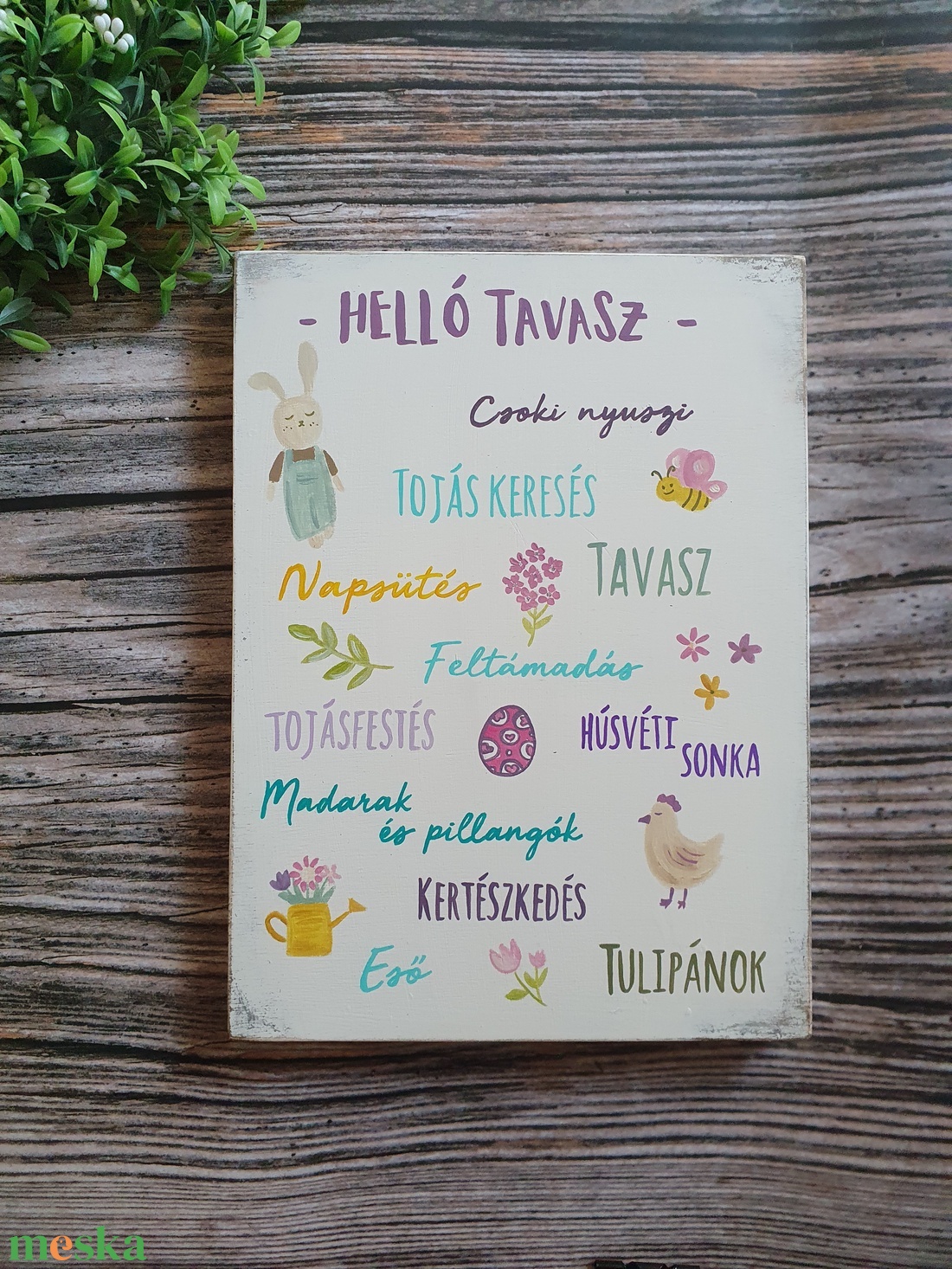 Festett fatábla - Nagymama házirendje - otthon & életmód - dekoráció - fali és függő dekoráció - falra akasztható dekor - Meska.hu