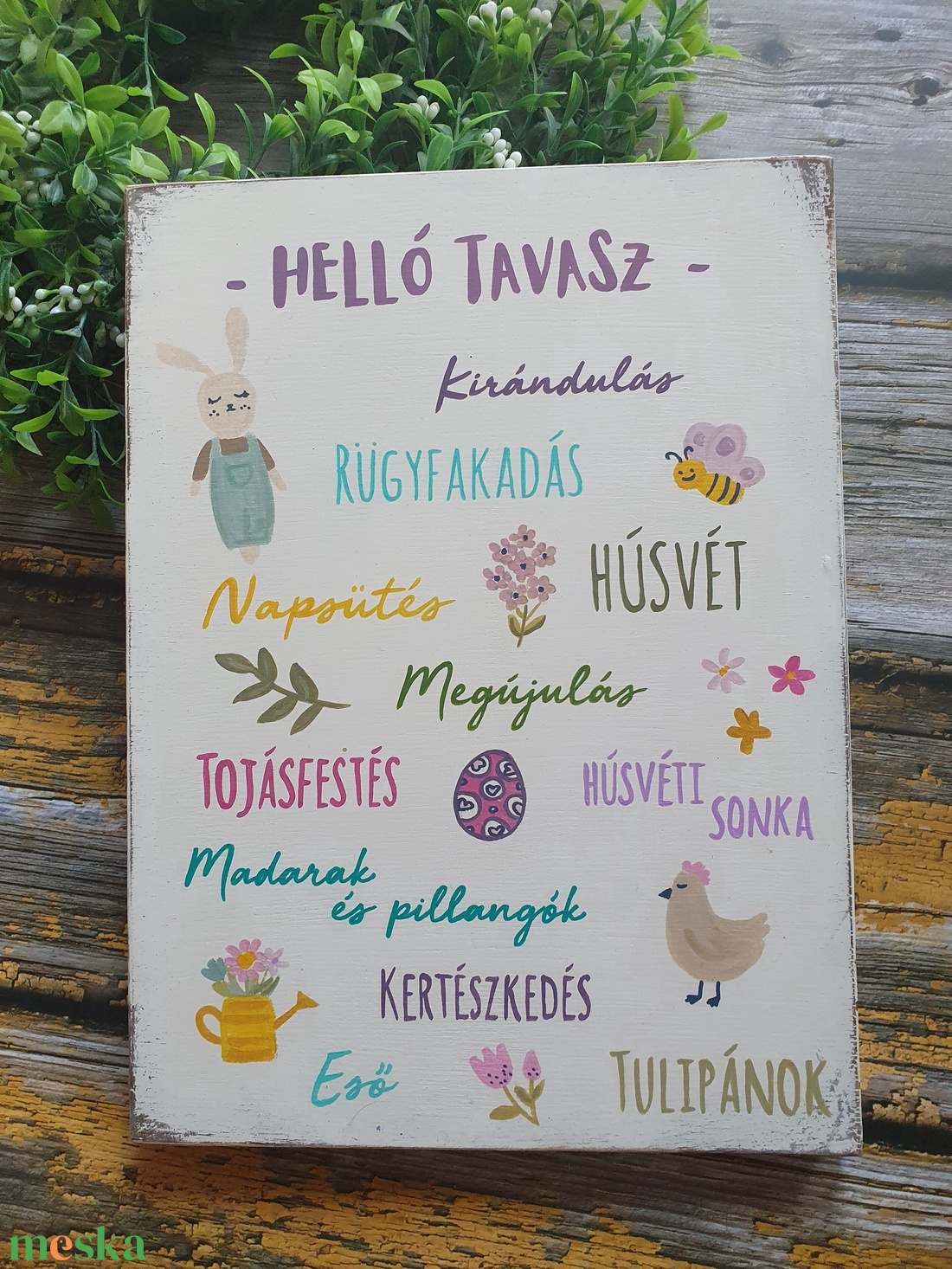 Festett fatábla - Nagymama házirendje - otthon & életmód - dekoráció - fali és függő dekoráció - falra akasztható dekor - Meska.hu