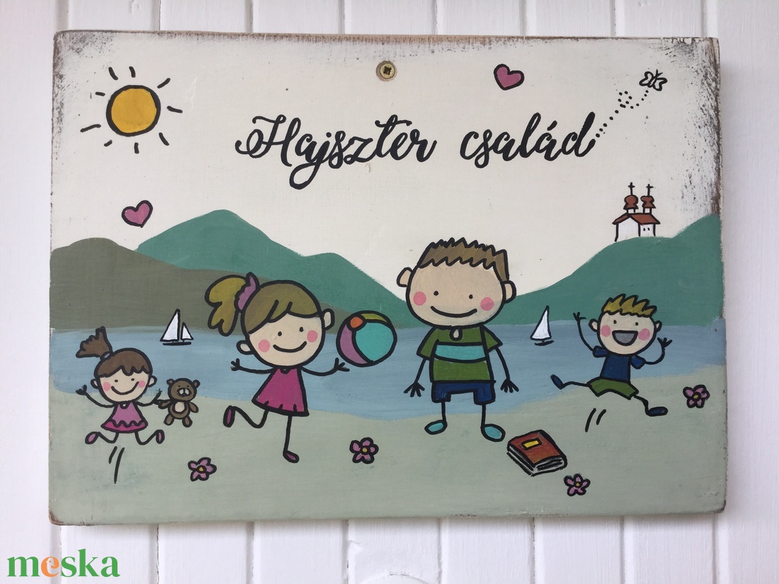 Családi táblácska - ajtóra vagy falra - otthon & életmód - dekoráció - fali és függő dekoráció - falra akasztható dekor - Meska.hu