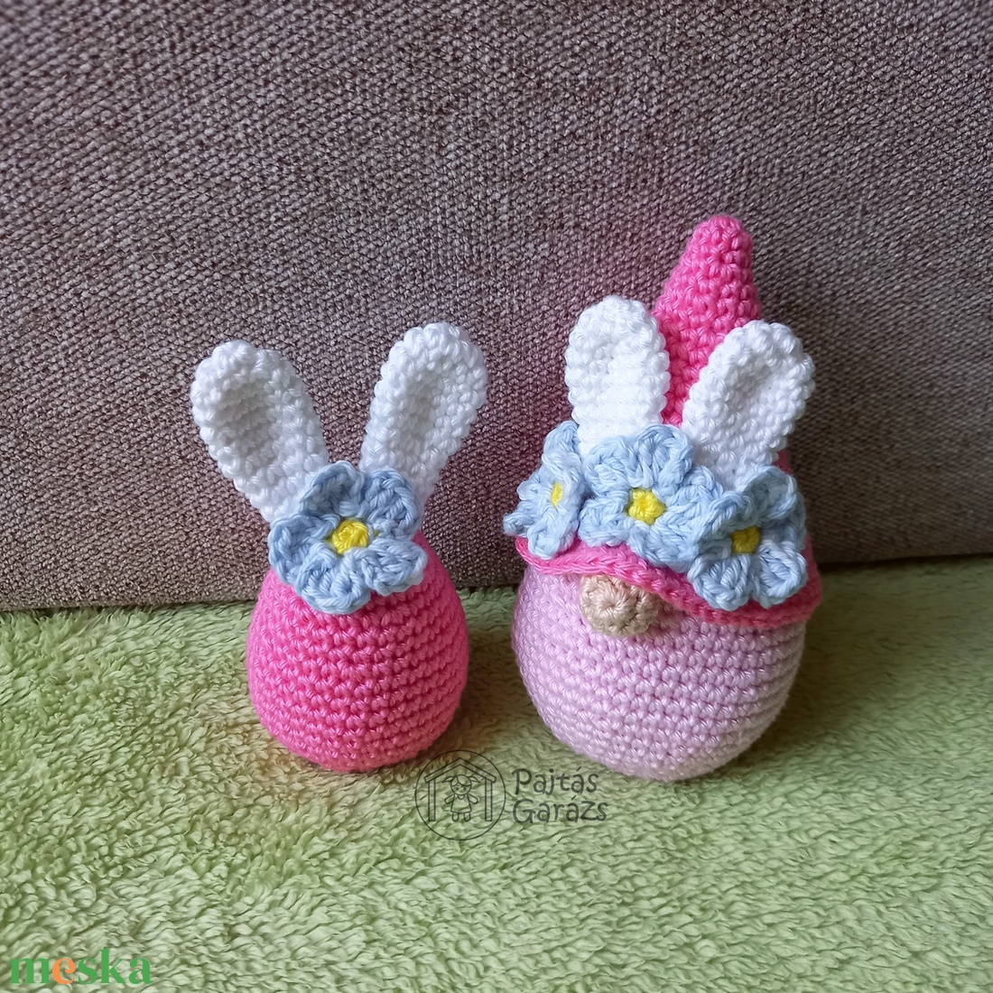 Horgolt tavaszi manó és tojás-nyuszi - otthon & életmód - dekoráció - dísztárgy - Meska.hu