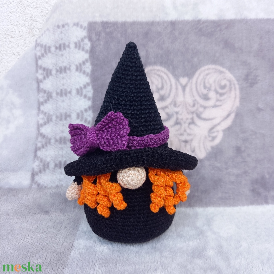 Horgolt masnis boszi manó - otthon & életmód - dekoráció - halloween - halloweeni figurák - Meska.hu
