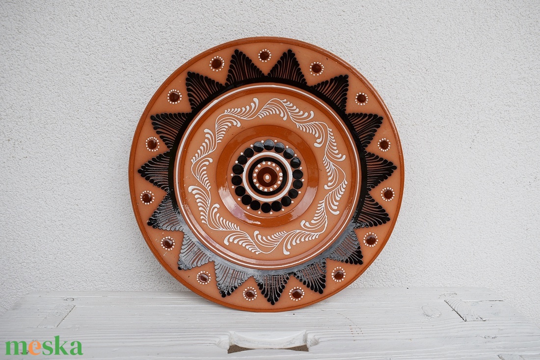 Vintage festett kerámia dísztányár - otthon & életmód - konyhafelszerelés, tálalás - tálalás - tányér & étkészlet - Meska.hu
