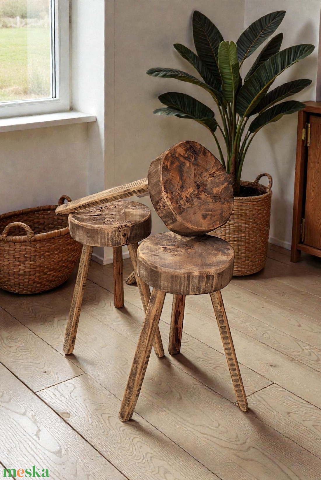 Népi kerek fa szék..- tervezett reprodukció - otthon & életmód - bútor - szék & fotel - Meska.hu