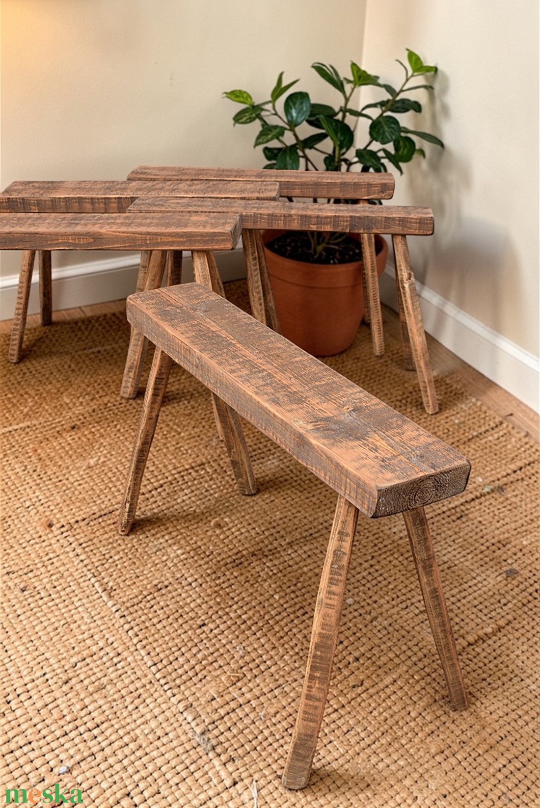 Népi fa pad lóca...- tervezett reprodukció parasztház berendezés - otthon & életmód - bútor - pad - Meska.hu