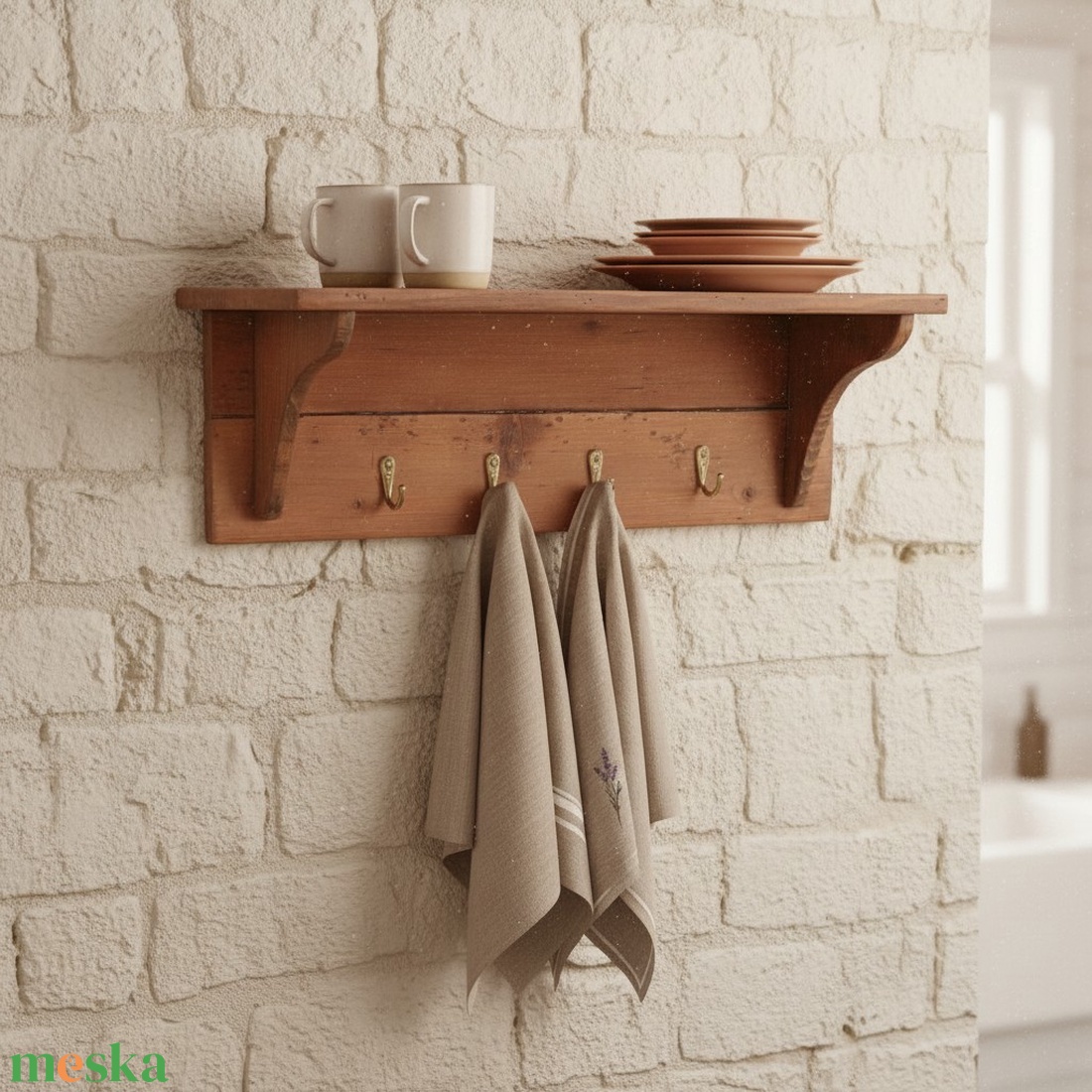 Farmhouse akasztós fa polc..... - otthon & életmód - bútor - polc - Meska.hu