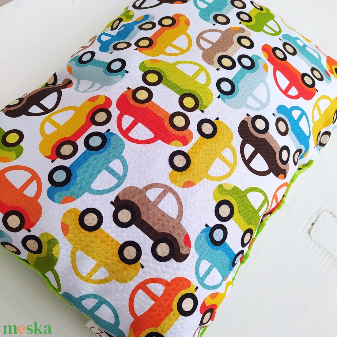 Autós párna  - baba - mama - babaszoba dekoráció - gyerek díszpárna - Meska.hu