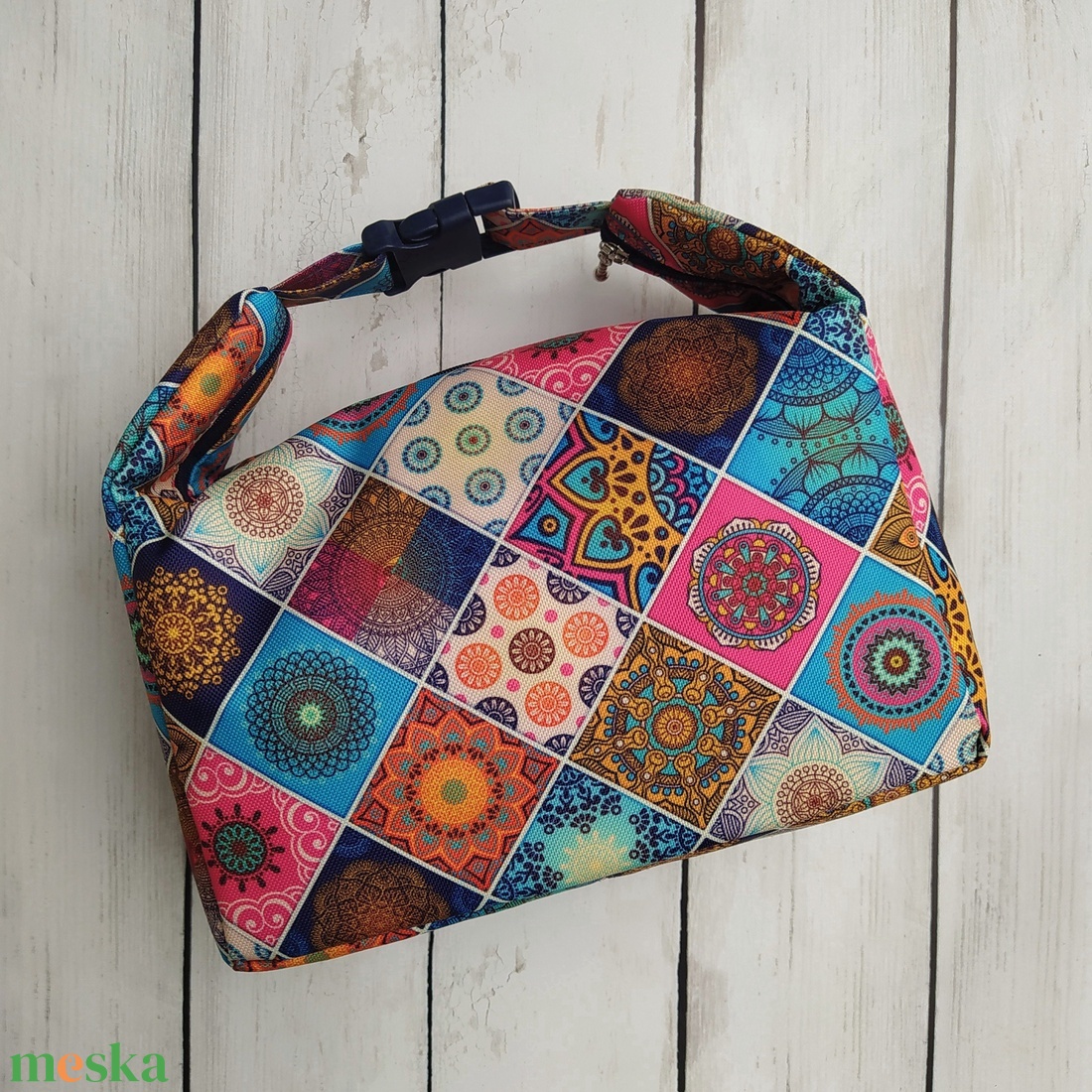 Csempemintás lunch bag - táska & tok - uzsonna- & ebéd tartó - ebéd tasak, doboz - Meska.hu