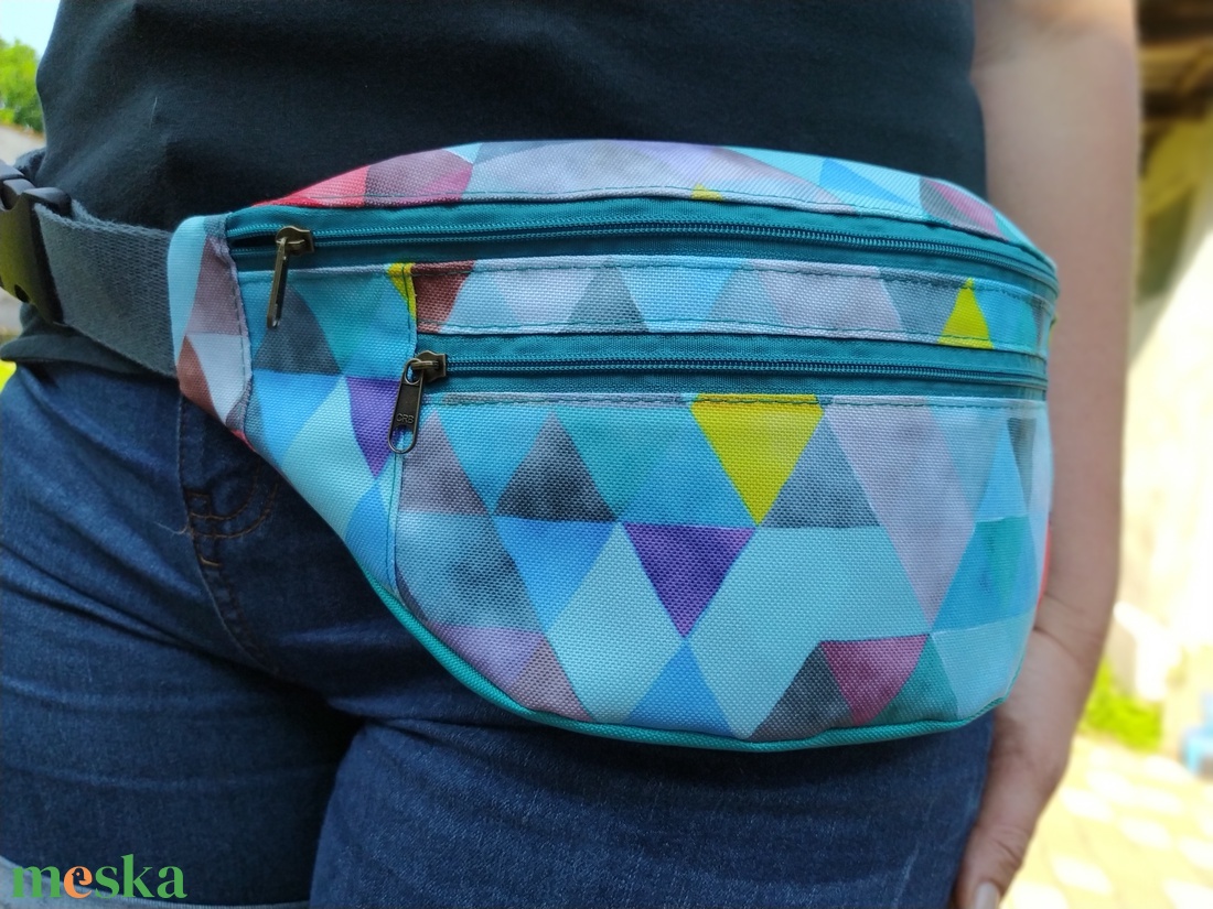 Kék-szürke övtáska  - táska & tok - övtáska - Meska.hu