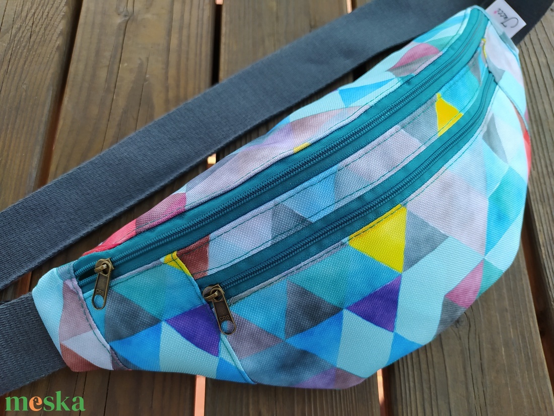 Kék-szürke övtáska  - táska & tok - övtáska - Meska.hu