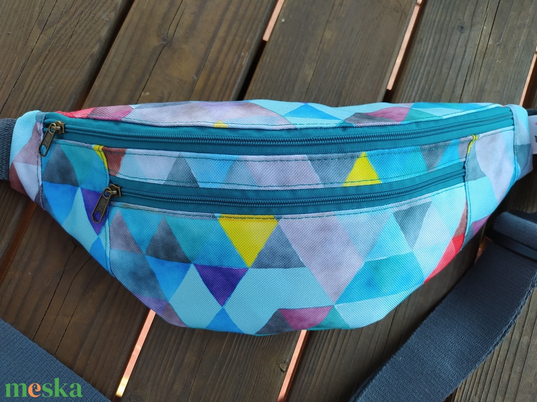 Kék-szürke övtáska  - táska & tok - övtáska - Meska.hu