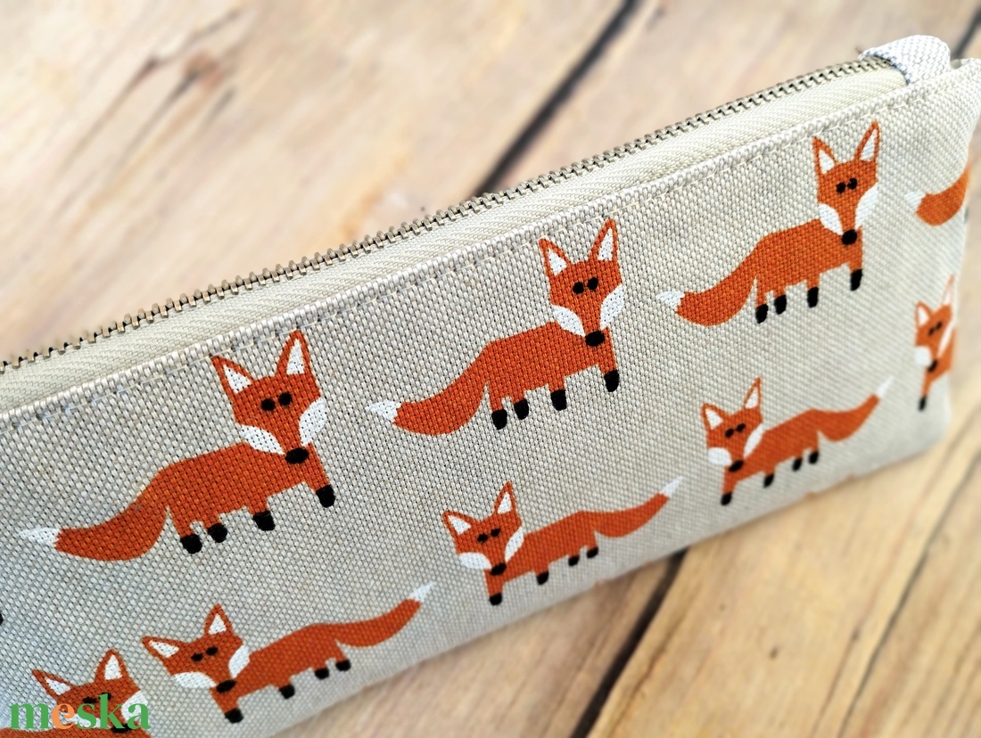 Rókás vászon pénztárca/neszesszer - táska & tok - pénztárca & más tok - pénztárca - női pénztárca - Meska.hu