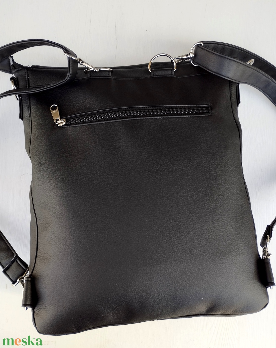 Fás-fekete textilbőr hátizsák  - táska & tok - variálható táska - Meska.hu