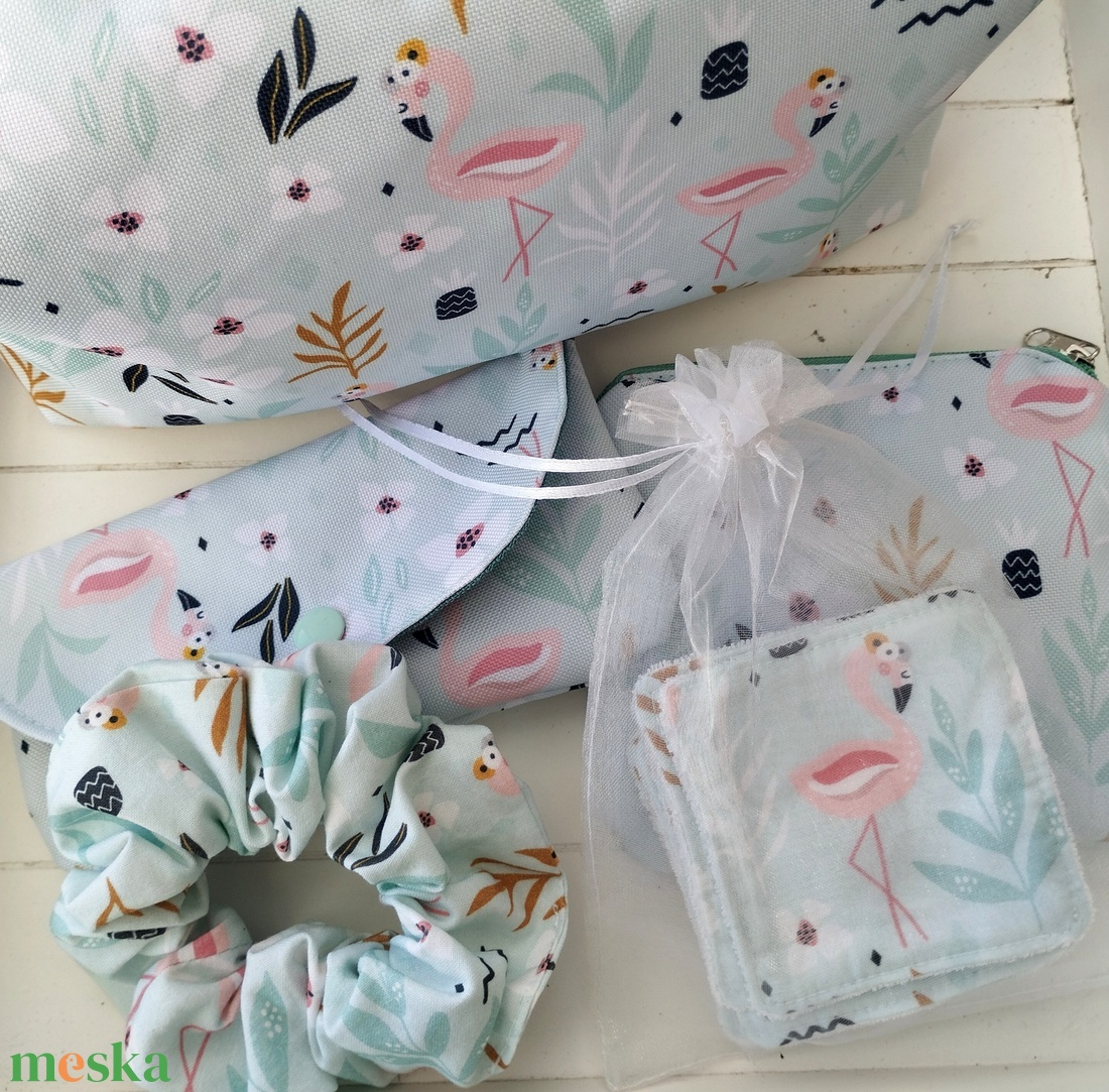 Pipere szett, flamingós - táska & tok - neszesszer - Meska.hu