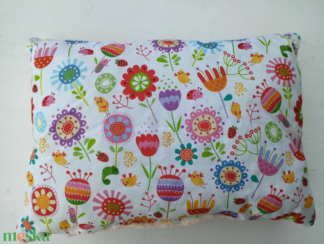 Rózsaszín virágos párna levendulapárnával - otthon & életmód - babaszoba, gyerekszoba - gyerek díszpárna - Meska.hu