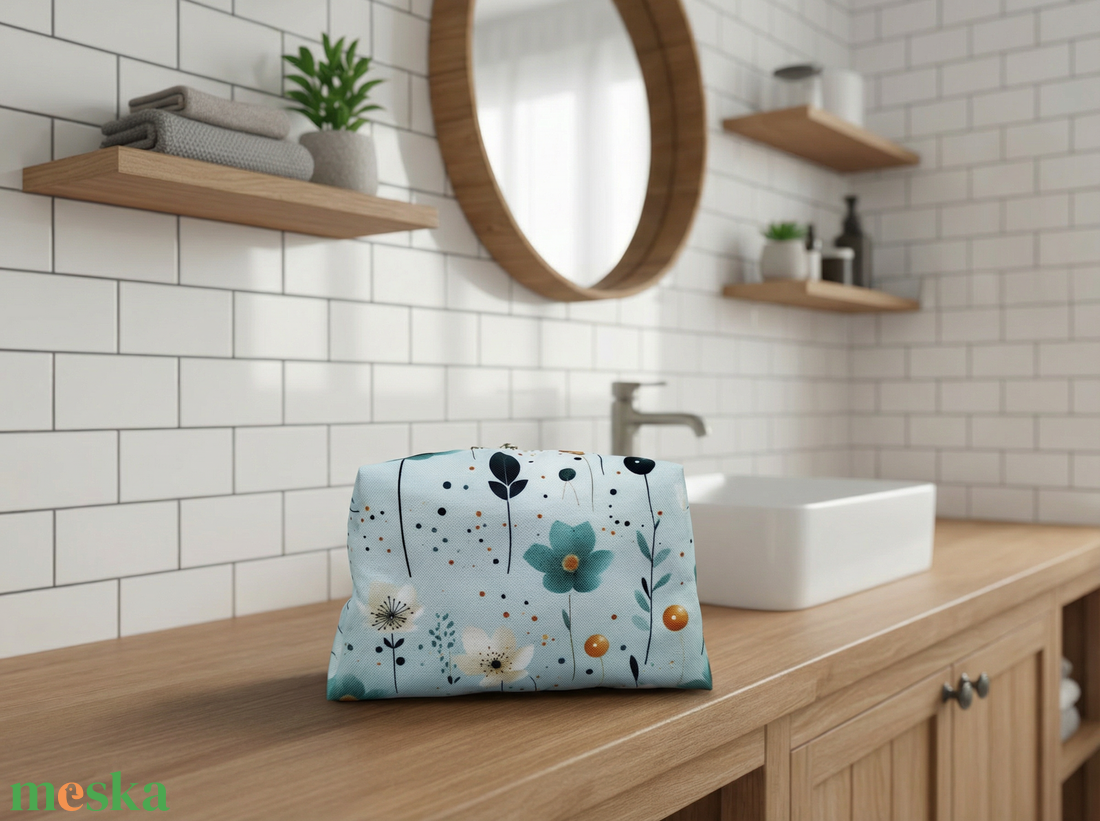 Virágos menta neszesszer - táska & tok - neszesszer - Meska.hu
