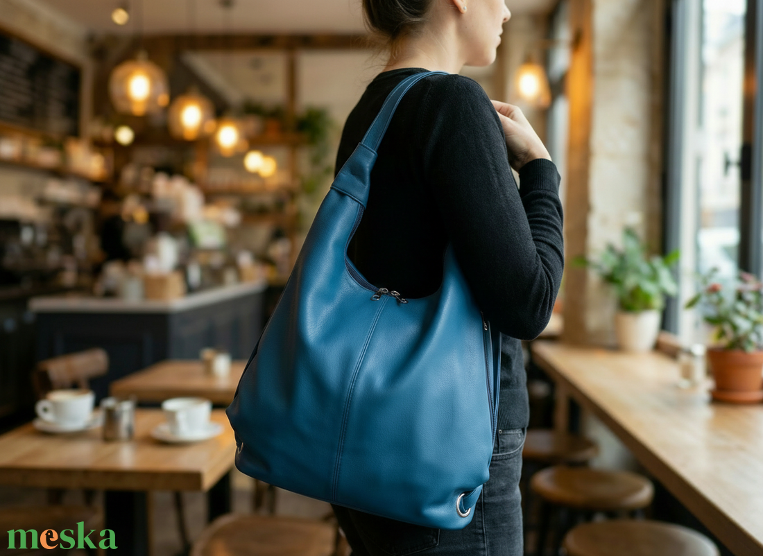 Kék variálható hátizsák/válltáska - táska & tok - variálható táska - Meska.hu