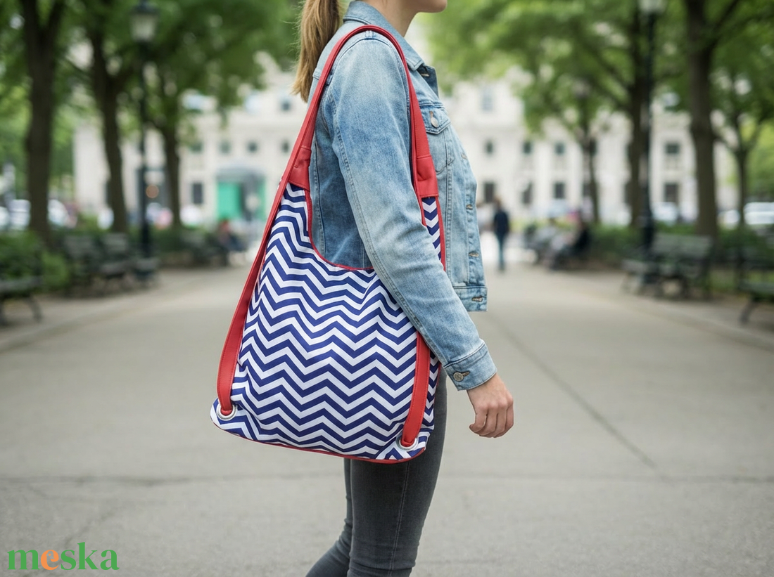 Kék-piros variálható hátizsák/válltáska - táska & tok - variálható táska - Meska.hu