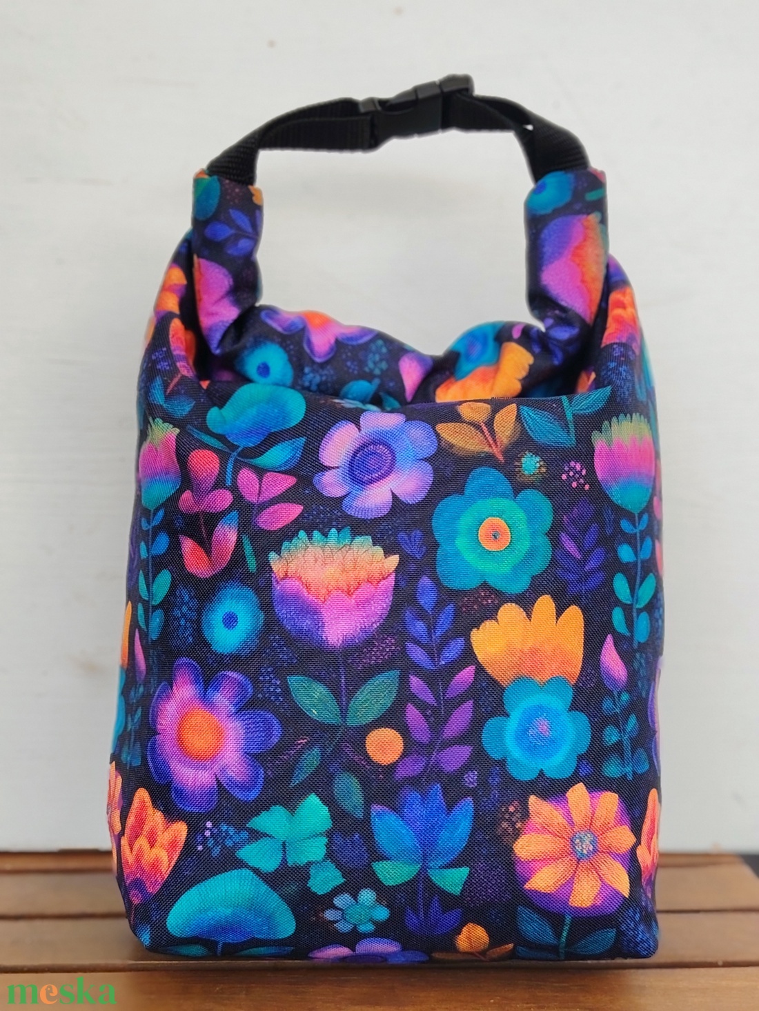 Virágos lunch bag - táska & tok - uzsonna- & ebéd tartó - ebéd tasak, doboz - Meska.hu