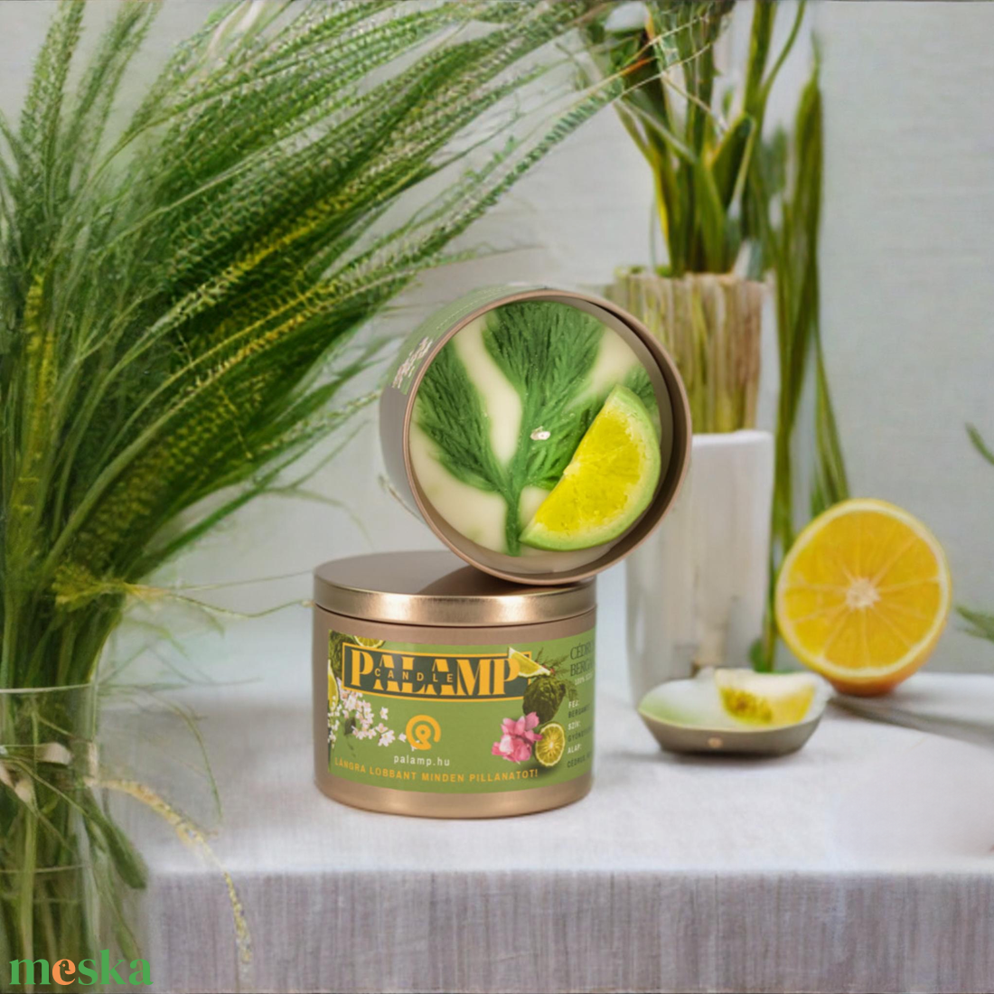 Bergamot, cedar tégelyes gyertya  - otthon & életmód - gyertya, illat, aroma - gyertya - Meska.hu