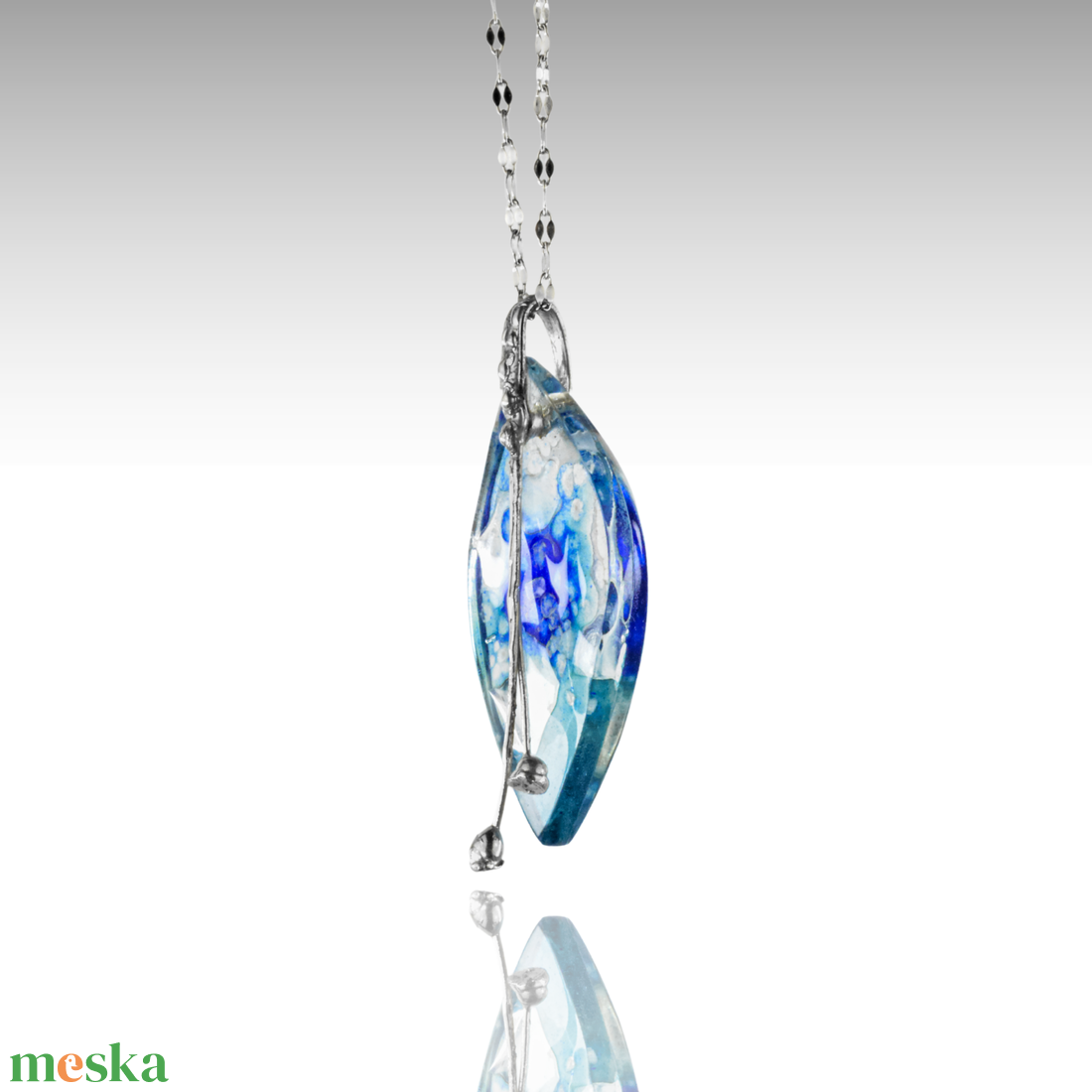 Az első fagy üveg iparművészeti nyaklánc - ékszer - nyaklánc - medálos nyaklánc - Meska.hu