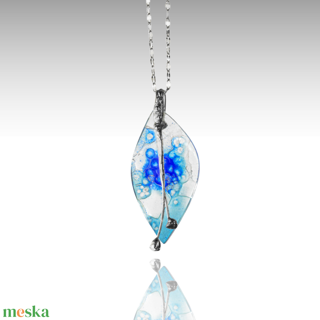 Az első fagy üveg iparművészeti nyaklánc - ékszer - nyaklánc - medálos nyaklánc - Meska.hu