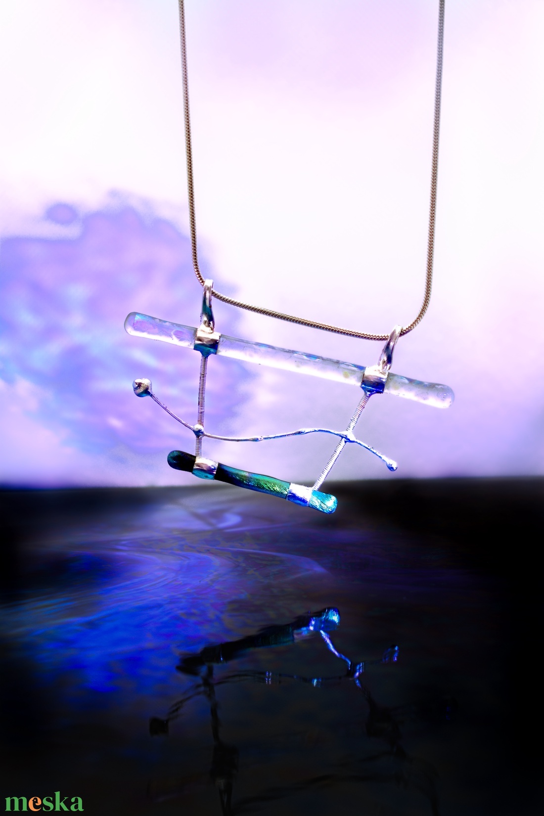 Tengeri hullám  üveg design nyaklánc - ékszer - nyaklánc - medálos nyaklánc - Meska.hu