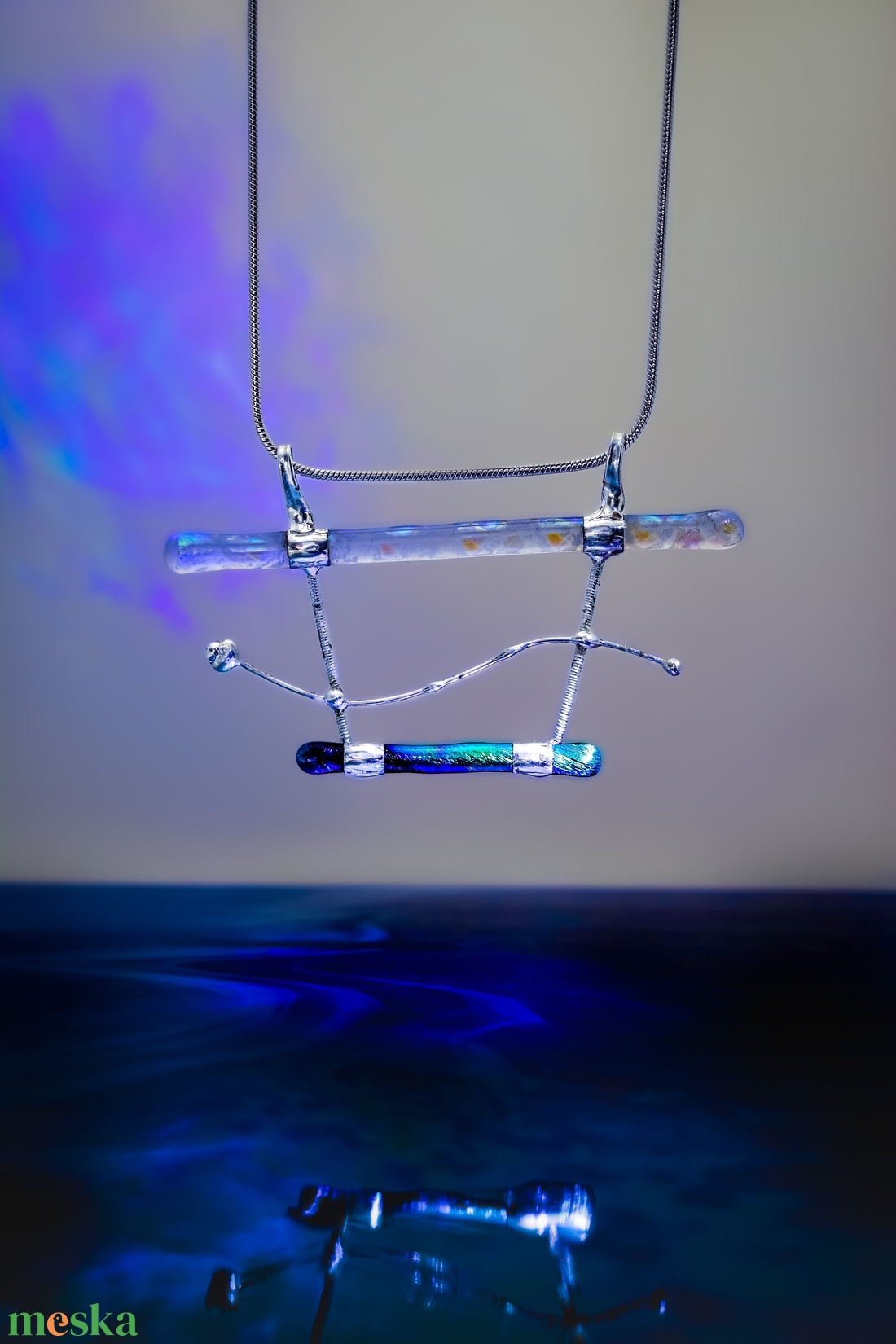Tengeri hullám  üveg design nyaklánc - ékszer - nyaklánc - medálos nyaklánc - Meska.hu
