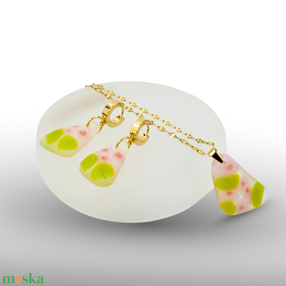 Tavaszi visszhang millefiori exlúzív üveg ékszerszett - esküvő - ékszer - ékszerszett - Meska.hu