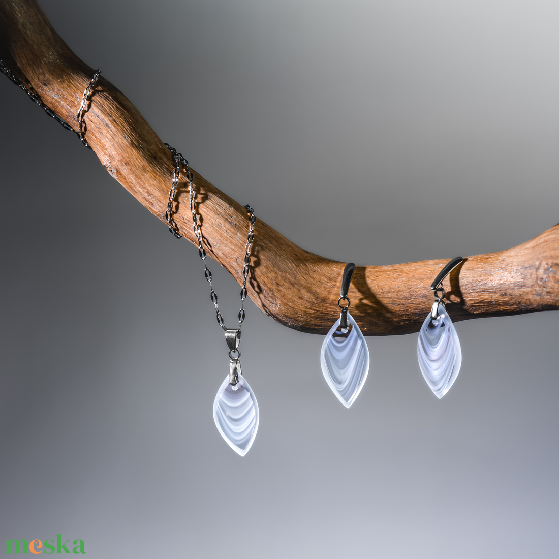 Őszi szellő üveg levél ékszerszett - ékszer - ékszerszett - Meska.hu