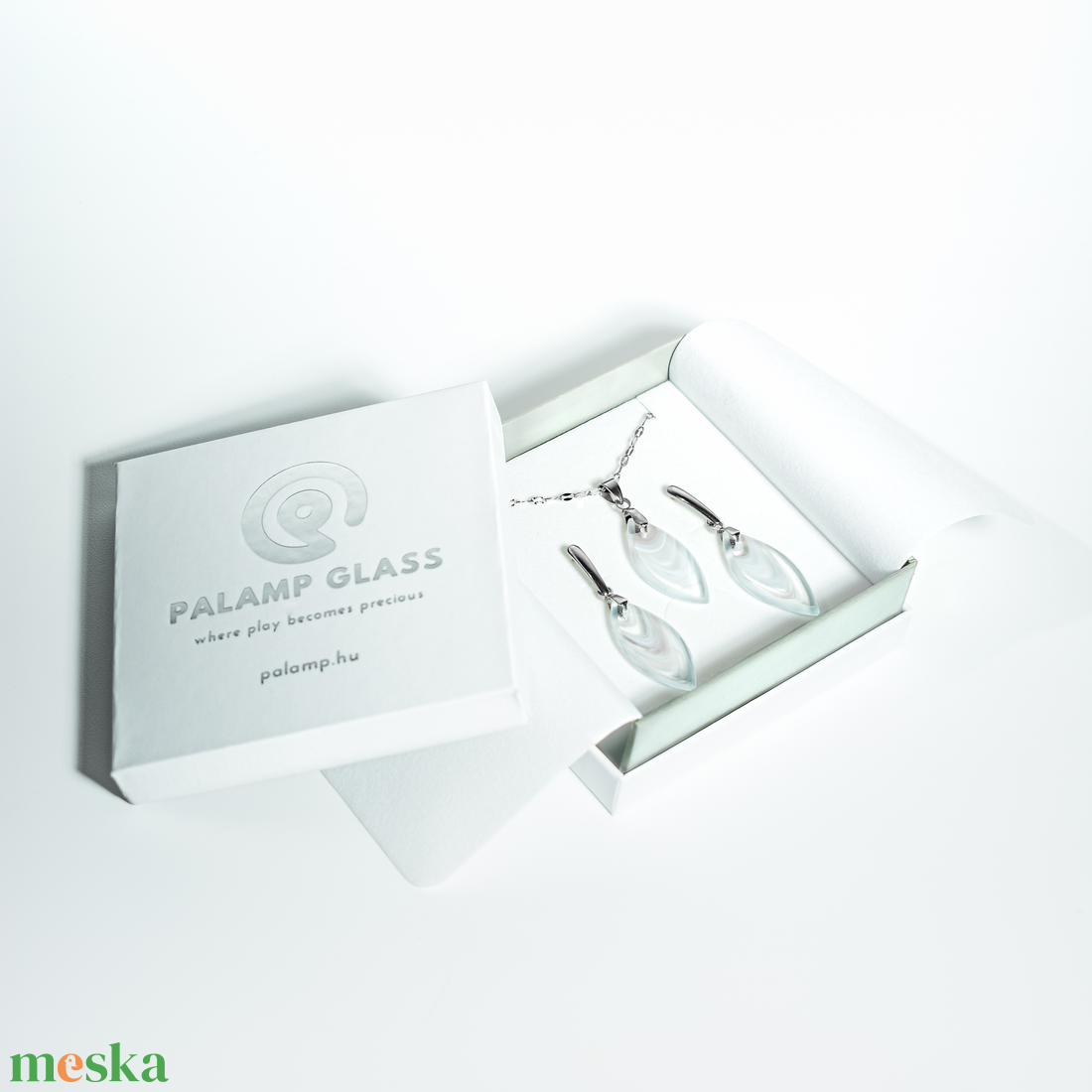 Őszi szellő üveg levél ékszerszett - ékszer - ékszerszett - Meska.hu