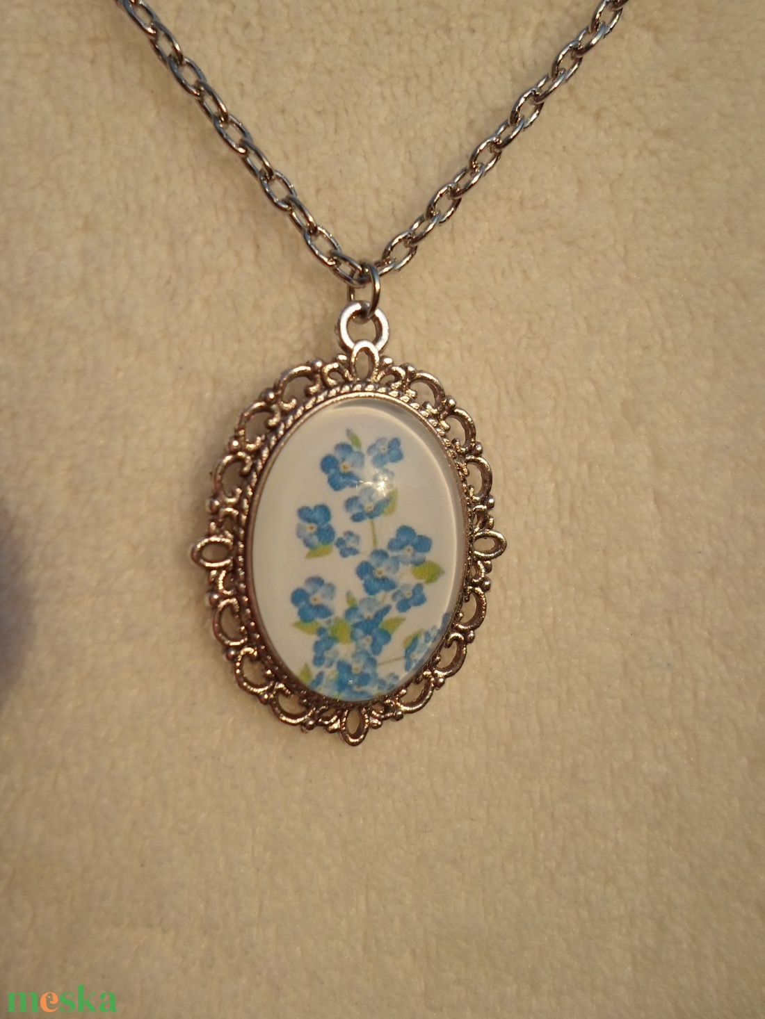 Kék nefelejcs - a lélek örök emlékezete - ékszer - nyaklánc - cameo nyaklánc - Meska.hu Kék nefelejcs - a lélek örök emlékezete - ékszer - nyaklánc - cameo nyaklánc - Meska.hu