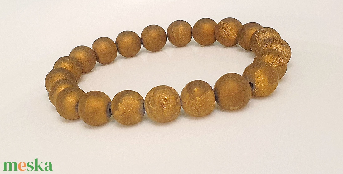 Arany geodás achát - ékszer - karkötő - ásványkarkötő - Meska.hu