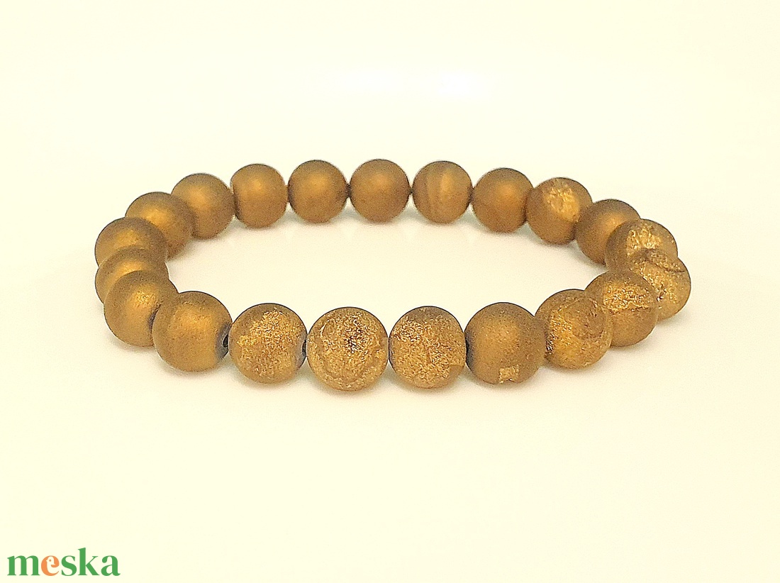 Arany geodás achát - ékszer - karkötő - ásványkarkötő - Meska.hu