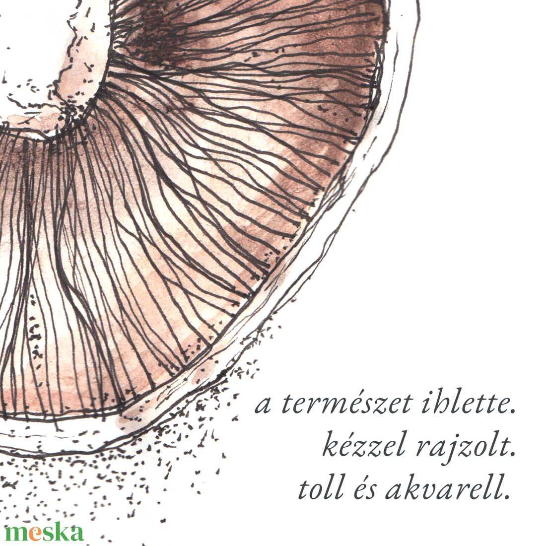 NYOMTATHATÓ Természet ihlette botanikai kép: Csiperke - művészet - grafika & illusztráció - digitális - Meska.hu