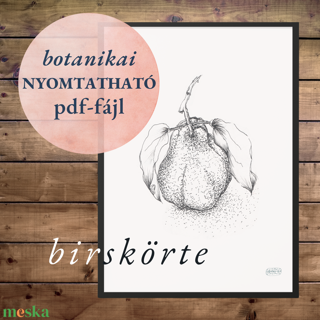 NYOMTATHATÓ Természet ihlette botanikai kép: Birskörte - művészet - grafika & illusztráció - digitális - Meska.hu