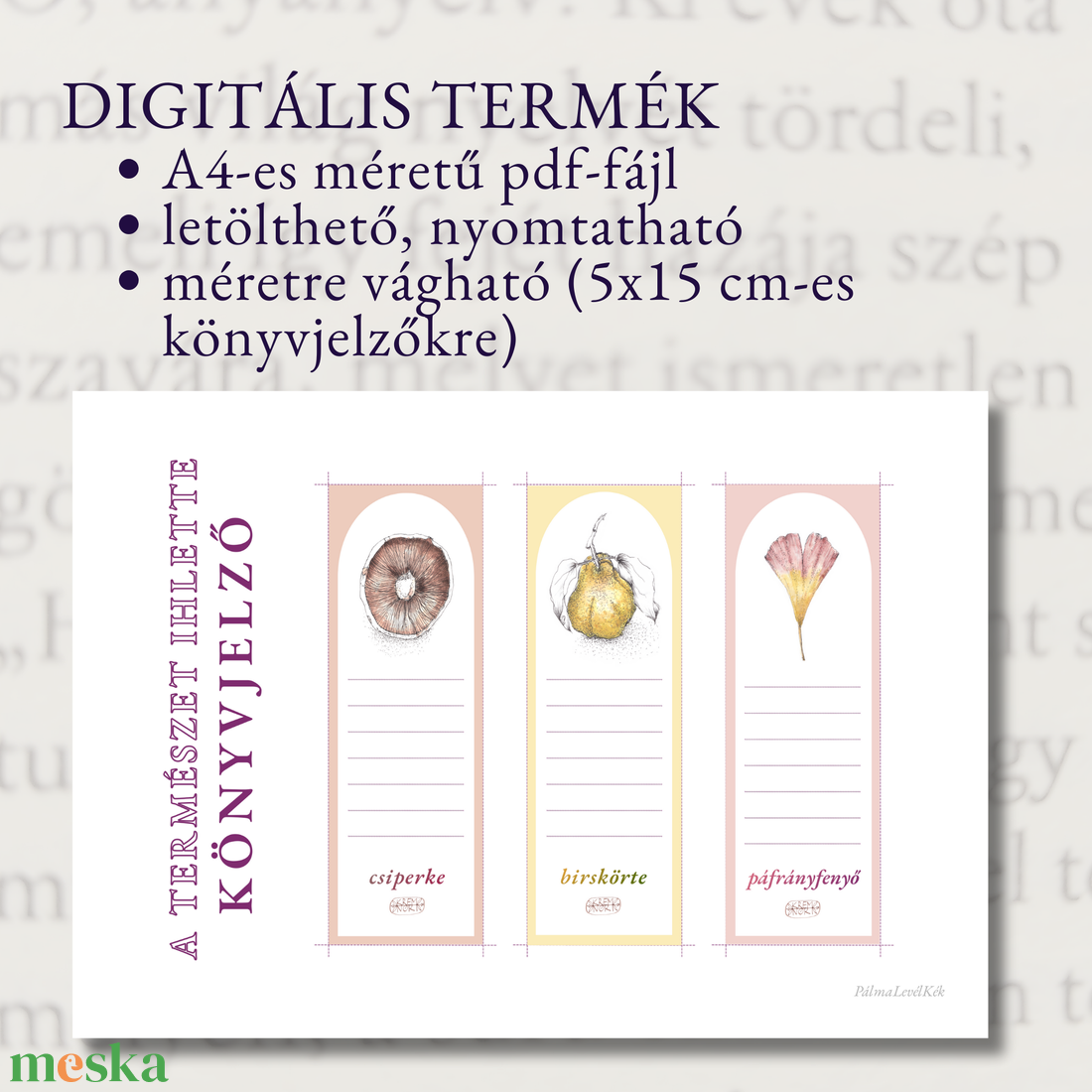 botanikai illusztrációk könyvjelzőkön LETÖLTHETŐ, NYOMTATHATÓ - művészet - grafika & illusztráció - digitális - Meska.hu