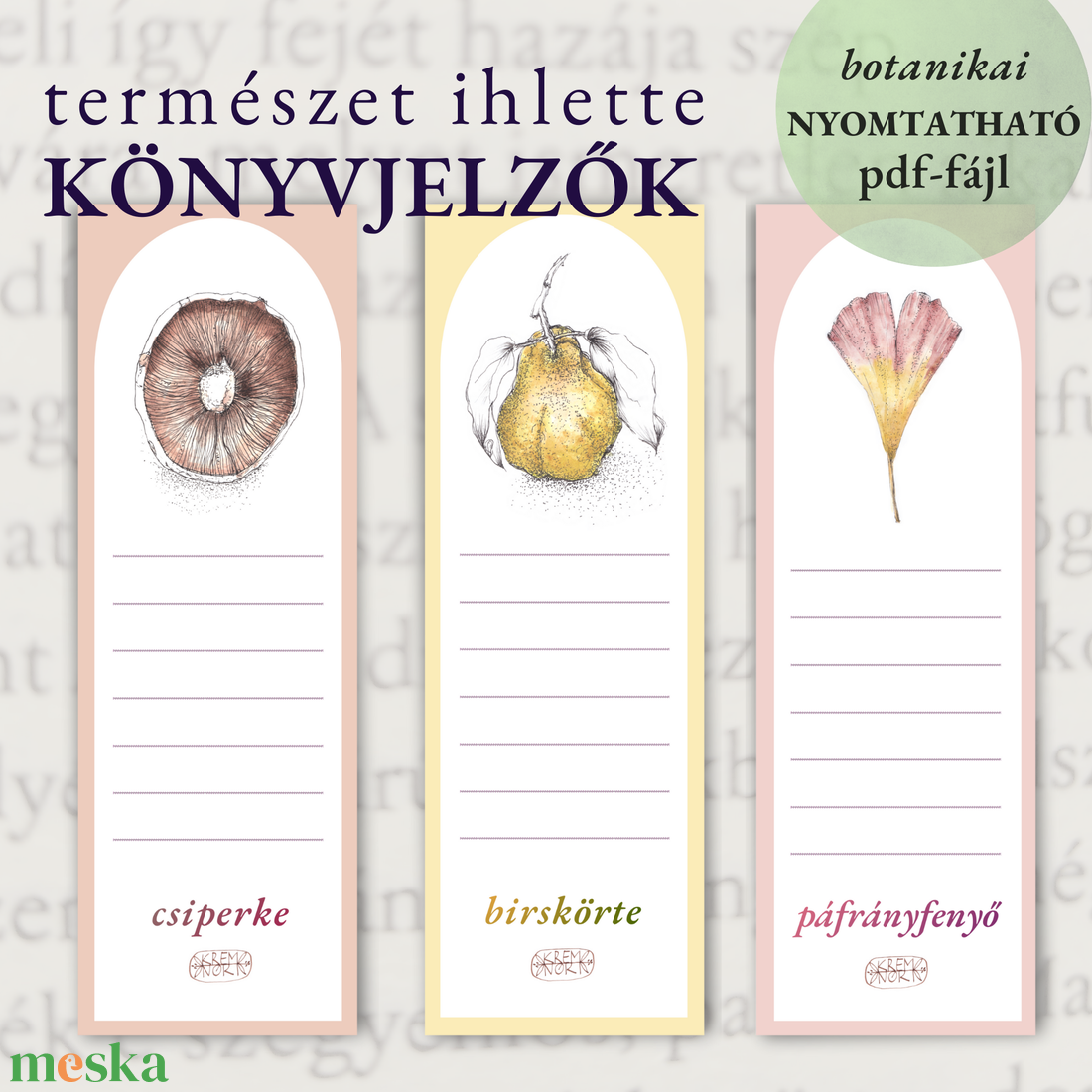 botanikai illusztrációk könyvjelzőkön LETÖLTHETŐ, NYOMTATHATÓ - művészet - grafika & illusztráció - digitális - Meska.hu