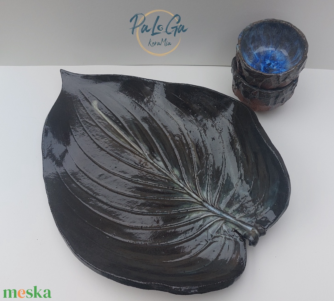 Éjkék mázas, egyedi kávéskészlet  - otthon & életmód - konyhafelszerelés, tálalás - tálalás - teás- és kávés pohár, készlet - Meska.hu