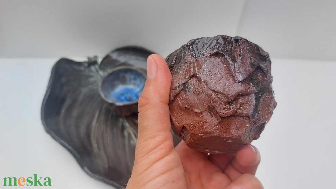 Éjkék mázas, egyedi kávéskészlet  - otthon & életmód - konyhafelszerelés, tálalás - tálalás - teás- és kávés pohár, készlet - Meska.hu