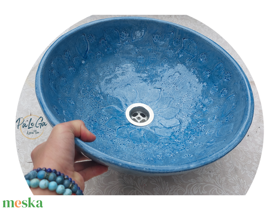 Egyedi, nagy méretű mosdótál - otthon & életmód - fürdőszoba - mosdótál - Meska.hu