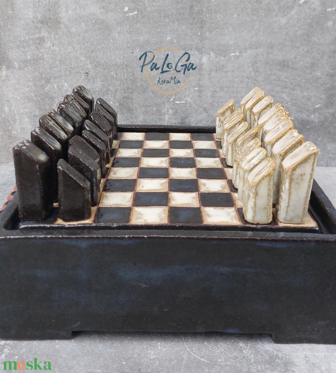 Egyedi, kisebb méretű, kerámia sakk készlet - játék & sport - táblajáték és kártyajáték - sakk - Meska.hu