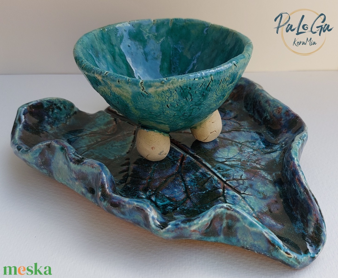 2 darabos, egyedi, kerámia kínálószett - otthon & életmód - konyhafelszerelés, tálalás - tálalás - kínálótál - Meska.hu