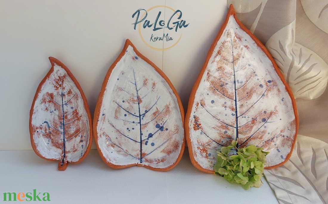 Levél formájú, 3 db-os kínáló készlet - otthon & életmód - konyhafelszerelés, tálalás - tálalás - kínálótál - Meska.hu